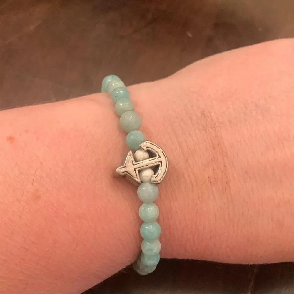 Sky Blue anchor bracelet